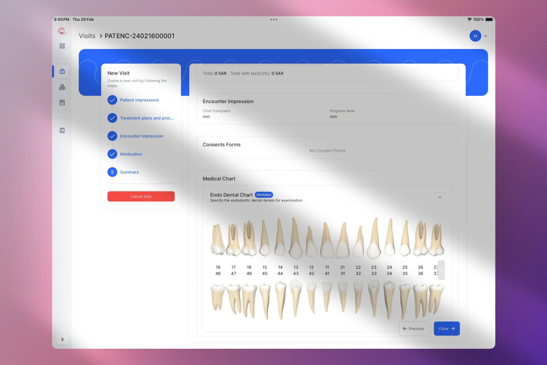 Zofa Care patient dashboard